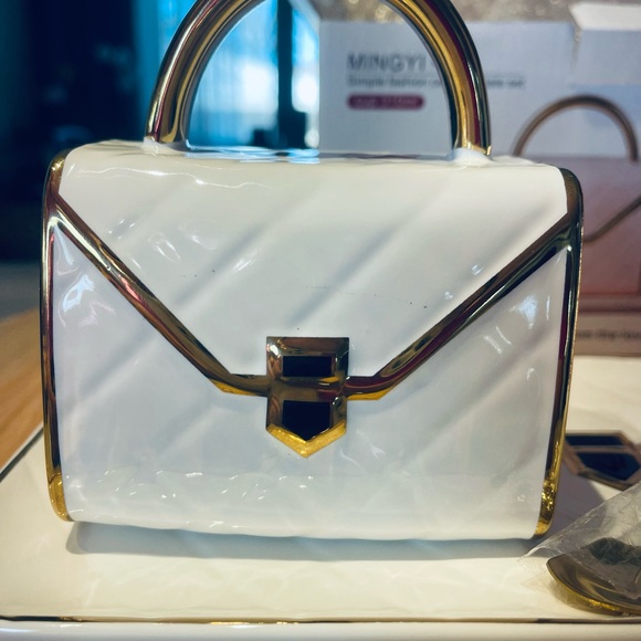 New ! Luxury bag-shaped coffee mug, plate and spoon set - Picture 8 of 15